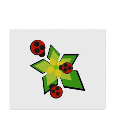 Azeeda LC00019605 Microfiber Glasses Cleaning Cloths Ladybird and Flower Pack of 2