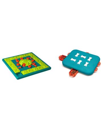 Nina Ottosson by Outward Hound MultiPuzzle Interactive Dog Treat Puzzle Toy Expert Level + Nina Ottosson by Outward Hound Dog Casino Interactive Treat Puzzle Dog Toy Advanced