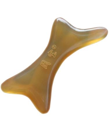 8cm Facial Massager Spa Skincare Gua Sha Stone Eye Chin Neck and Body Muscle Relaxation and Relief Anti-Wrinkle and Anti-Aging Facial Sculptor Brown