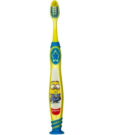 Colgate Minions Toothbrush with Suction Cup Tongue Cleaner 5+ Years Extra Soft - Pack of 6 | Colors Vary - Buy Online on GoSupps.com