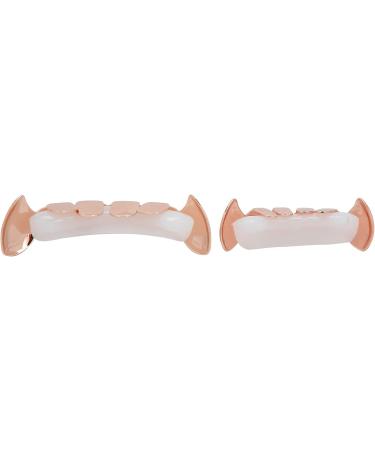 Hip Hop Teeth Reusable Copper Hip Hop False Teeth Set for Halloween Festival Teeth Decoration Brace with Easy Wearing and Remove (Rose Gold) - Buy Online on GoSupps.com