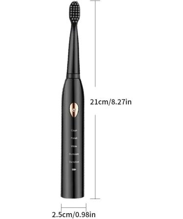 Buy USB Rechargeable Electric Toothbrush for Adults - Black Timer Teeth Cleaner | International Shipping Available - Buy Online on GoSupps.com