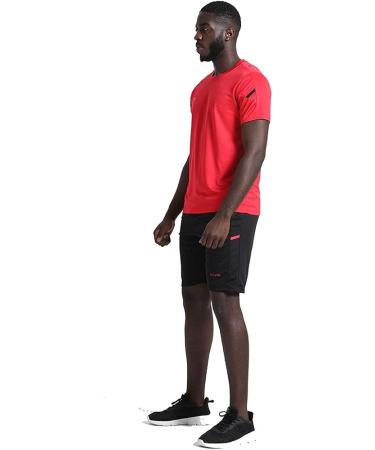 BUYJYA Men's 3-Pack Athletic Workout Set - Basketball, Football, Running - Black/Red/Green - Medium - Buy Online on GoSupps.com