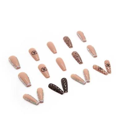 Long Press-on Nails with Coffin Designs for Women - False Fake Nails with Jelly Glue | MS-M214 - Buy Online on GoSupps.com