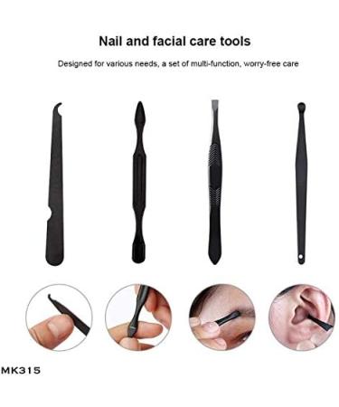 Manicure Pedicure Set | Nail Clippers | Scissors | Tweezers | Ear-pick | Black Stainless steel Men Women Travel Size Nail Grooming Tool Kit Blue - Buy Online on GoSupps.com