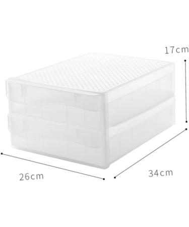 1 pc box Container Household Plastic Trays Transparent Containe Dumplings Double-deck Home re-usable Transparent Color 34X26CM double-deck - Buy Online on GoSupps.com