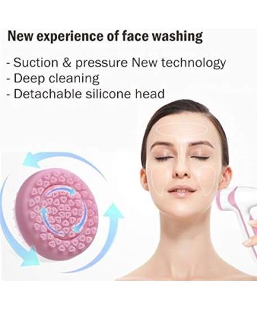 Magentak Electric Facial Cleansing Brush - Rechargeable Spa Massager with 2 Silicone Heads for Deep Cleansing, Exfoliating, and Massaging - Pink - Buy Online on GoSupps.com