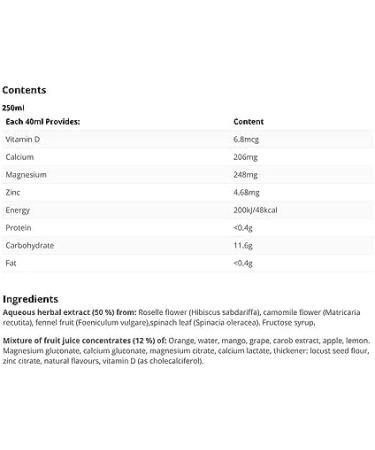 Saludynam Liquid Calcium Magnesium Zinc & Vitamin D Supplement 250ml | Salus Floradix - Buy Online on GoSupps.com