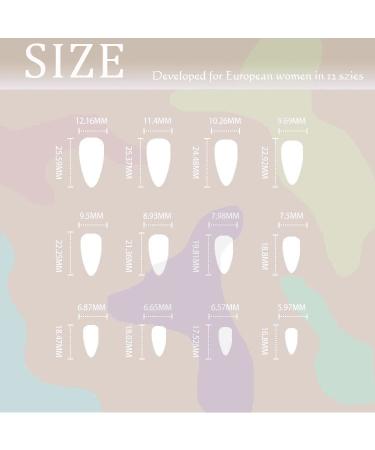 Sethexy Abstract Almond Shape False Nails - 24pcs Multicolored French Press On Acrylic Nails for Women & Girls - Buy Online on GoSupps.com