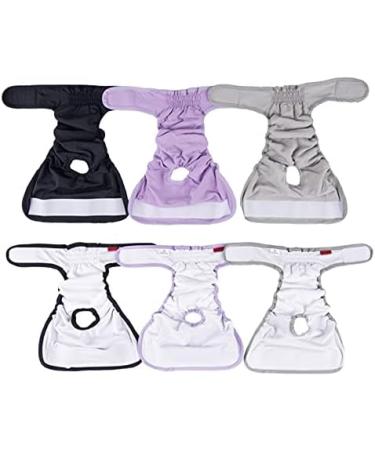 Petmia Washable Dog Diapers - Hygiene Underpants for Dogs in Heat | 5 Sizes (XS to XL) | 3-Pack Beige Black Purple - Buy Online on GoSupps.com