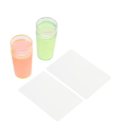 Lurrose 2 sentences nail stamp set stamp for nail polish nail scrap nail dance tool clear nail stampers painter scraper image plate embossing nail made of silicone double head pebble gel printer 1.