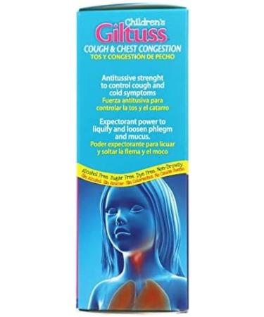 Giltuss Children's Cough & Cold Syrup - Alcohol-Free Sugar-Free Relief for Chest Congestion & Flu Symptoms Raspberry Flavor 4 Fl Oz - Buy Online on GoSupps.com