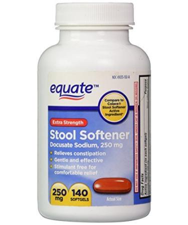 Extra Strength Stool Softener 250mg 140ct By Equate Compare to Colace Stool Softener by Equate