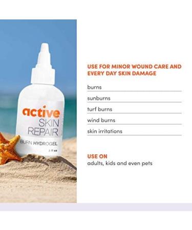 Active Skin Repair First Aid Burn Hydrogel - Natural Non-Toxic Gel for Immediate Pain Relief - 3 oz - Buy Online on GoSupps.com