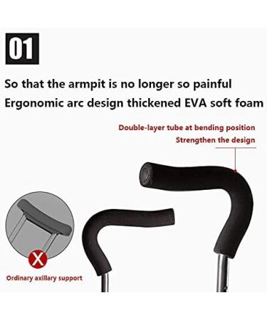 Lightweight Aluminum F-Shaped Crutch for The Elderly Adjustable Foldable Carry-On Cane for The Elderly Medical Rehabilitation Crutches Walker A F Type Warm Life (A F Type) - Buy Online on GoSupps.com