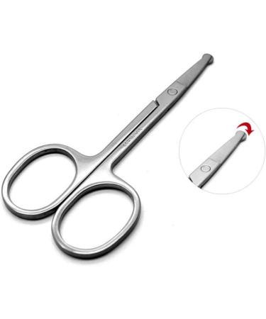 Professional Facial Hair Scissors Brow Scissors Beauty Scissors Solid Stainless Steel Scissors Round Safety Scissors for Eyebrows Eyelashes Nose Hair Ear Hair Mustache Trimming - Buy Online on GoSupps.com