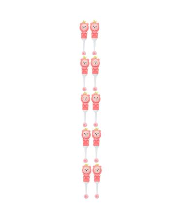 Healeved 10 pcs children's toothbrush with soft bristles Children's toothbrushes sweet toothbrush manual toothbrushes travel toothbrush children's teeth sweet toddler brushes Sch ttgut travel pebbles pink