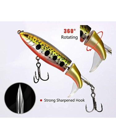 Nuguri Topwater Fishing Lures Set - Whopper Plopper Bass Lures with Floating Rotating Tail - Hard Bait Hook for Freshwater and Saltwater Fishing - Buy Online on GoSupps.com