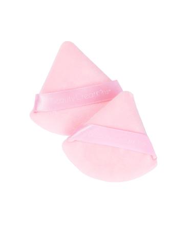 Pink Triangle Powder Puffs Set - 2 Pieces & Clear Reusable Pouch | Beauty Creations - International Shipping Available - Buy Online on GoSupps.com