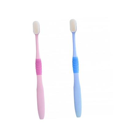 minkissy 2pcs Soft Toothbrush Soft Fur Cleaning Brush Lovers Care