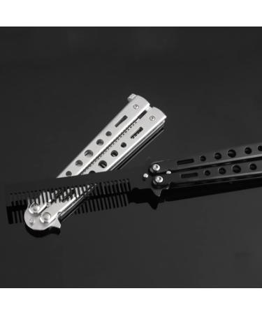 Afro Comb Stainless Steel Cutter Practice Training Cutter Folding Cutter For Outdoor Camping Dull Tool Comb Barber Comb(White) - Buy Online on GoSupps.com