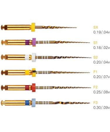 M-Taper NiTi Engine Large Tapered Rotary Files 21mm - Pack of 6 (Assorted Sizes DX-M3 & SX-F3) | International Shipping Available - Buy Online on GoSupps.com