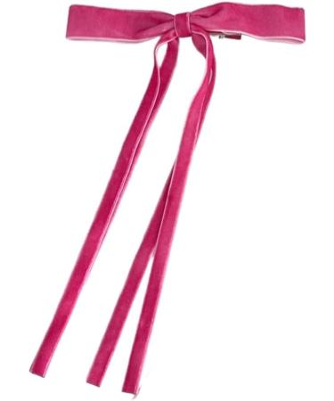 hgnxa Vintage Long Tassels Ribbon Velvets Bowknot Hair Side Clips Hair Accessories Headwear Party Jewelry for Women and Girls Rose red - Buy Online on GoSupps.com