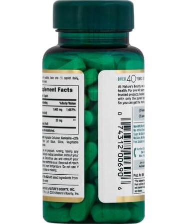 Nature's Bounty Vitamin C + Rose HIPS Immune Support 1000mg Vitamin C Coated Caplets 1 Serving per Day Vegetarian Caplets 100 Ct (Pack of 2) - Buy Online on GoSupps.com