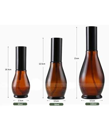 VASANA 2PCS Empty Refillable Amber Glass Lotion Pump Press Bottles Jars Makeup Face Cream Toiletries Toner Liquid Travel Containers Emulsion Essential Oil Dispenser 30ml - Buy Online on GoSupps.com