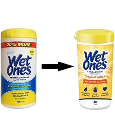Wet Ones Antibacterial Citrus Hand Wipes 40ct - Pack of 1 - Buy Online on GoSupps.com