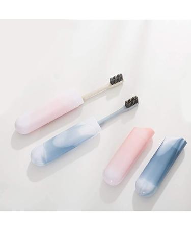 Eco-Friendly Portable Toothbrush Case - 2 Pack Transparent Candy-Colored Travel Cover for Camping School & Business Trips - Buy Online on GoSupps.com