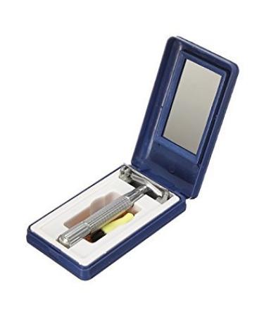 Men Silver Traditional Safety Double Edge Blade Shave Shaving Hair Razor Mirror