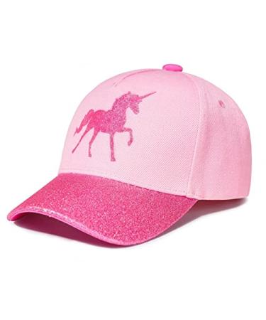 accsa Girls Baseball Hat Unicorn Hats for Girls Summer Kids Trucker Hat Adjustable Baseball Cap Pink Unicorn