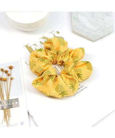 4-Piece Pineapple Printed Elastic Hair Ties | Fun Ponytail Holders & Accessories for Women & Girls | Random Colors - Buy Online on GoSupps.com