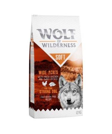 Wolf of Wilderness Soft Wide Acres - Chicken 100% grain-free Complete Semi-moist Adult Dog Food With Tasty and Well Accepted Fresh Beef Meat Suitable for Dogs with Grain Allergies 5 kg