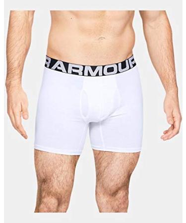 Under Armour Men's Charged Cotton 6" Boxerjock  3-Pack MD White