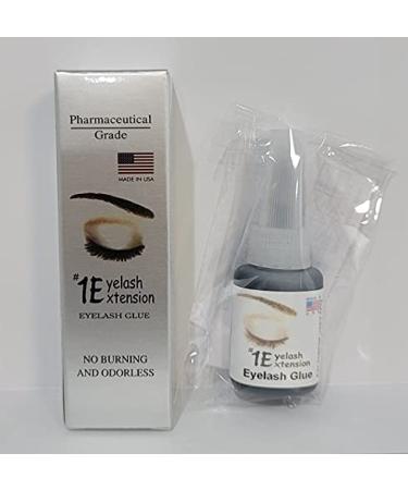 1 Eyelash Extension Regular 1 Number One Glue Eyelash Extension Eyelash Glue Adhesive No Burn and Odorless 0.34 oz-Made in USA Black