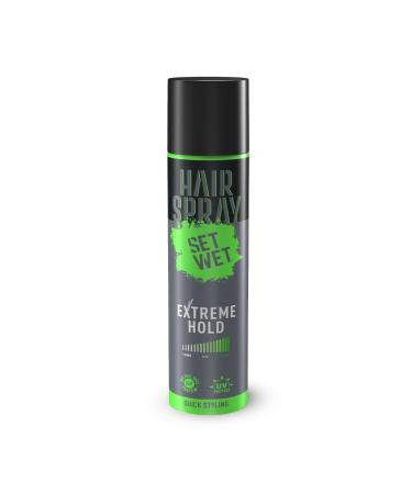 Se't W'et Hair Spray for Men Extreme Hold 200ml | No Sulphate No Paraben | Quick Hair Styling and Setting No Flaking Black