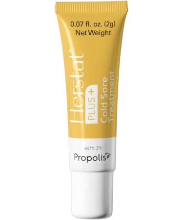 Herstat+ Cold Sore Treatment 2g Fast Acting 3% Propolis Cream for Cold Sores & Fever Blisters Effective Herpes Lip Relief - Buy Online on GoSupps.com