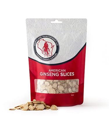 Dairyland American Ginseng Slices - 8 oz Pack Wisconsin Ginseng Slices - Authentic - Non-GMO Gluten Free Root Slices - Use This Herbal Supplement in Soup Tea Congee