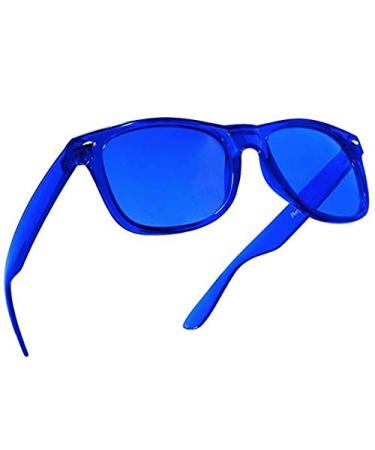 Blue Color Therapy Mood Glasses by Purple Canyon | Light Therapy Chakra Healing Glasses Chromotherapy Blue Glasses