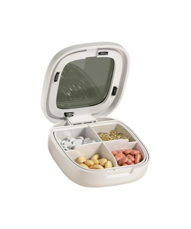 Cute Pretty Travel Pill Case Compact Daily Vitamin Box Small Portable Pill Box Stylish Medicines & Supplements Organizer (Small White) White Small