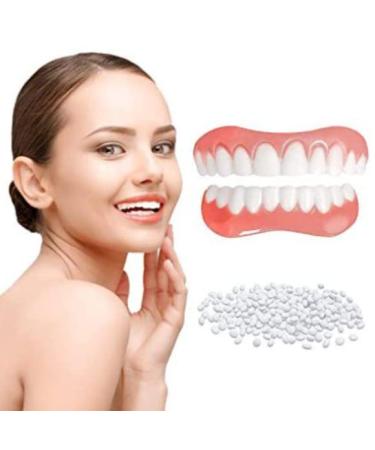 Fake Teeth  2 PCS Dentures Teeth for Women and Men  Dental Veneers for Temporary Teeth Restoration  Nature and Comfortable  Protect Your Teeth and Regain Confident Smile  Natural Shade-N