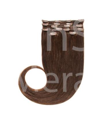 Remy Clip-in Extensions Set | 100% Indian Real Hair | 7 Parts 100g 70cm | Dark Brown No. 2 - Premium Quality Hair Extensions for Instant Volume & Length - Buy Online on GoSupps.com