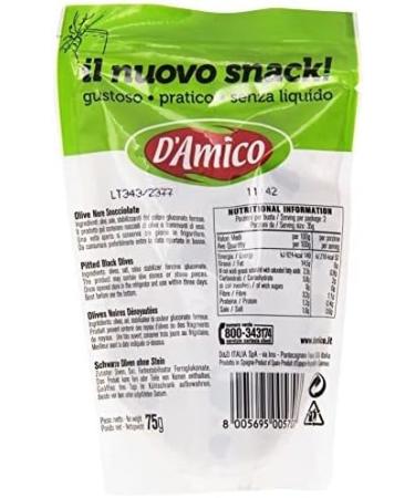 Italian Gourmet ER DAmico Il Nuovo Snack Olive Nere Snocciolate Destoned black olives without liquid 75 g - Buy Online on GoSupps.com