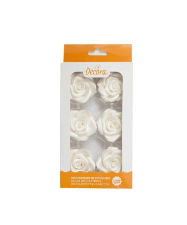 Decora 0500360 6-pack large roses white
