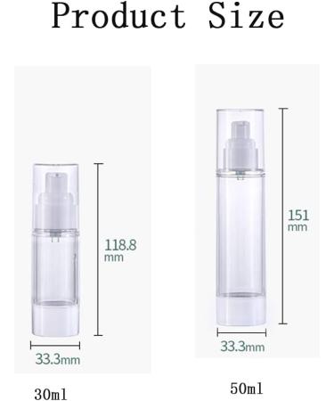 Lepore 4 Pcs 30ml 50ml Plastic Airless Pump Bottle Empty Travel Pump Bottles Container Dispenser for Lotion Foundation Cosmetic Shampoo Make-up Liquids Sample - Buy Online on GoSupps.com
