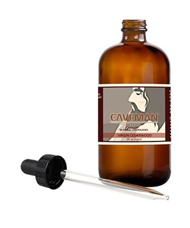 Caveman Virgin Cedarwood Beard Oil Leave in Conditioner 2oz Cedarwood Glass Bottle with Dropper