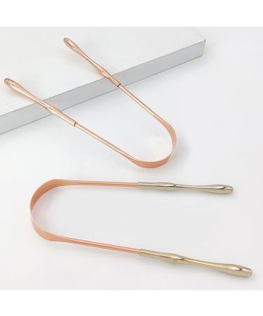 Premium Surgical Stainless Steel Tongue Scraper - Best Oral Care Tool for Adults & Kids - Easy-to-Use Rose Gold Tongue Cleaner - Buy Online on GoSupps.com