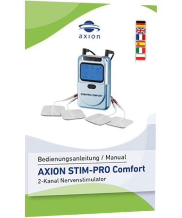 Stim-Pro Comfort Axion TENS Device - 4 Electrode Pads for Pain Therapy | Effective Relief for Osteoarthritis Arthritis Neck & Back Pain | Certified Medical Product - Buy Online on GoSupps.com